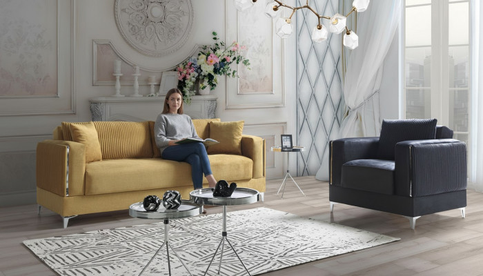 Zestaw sofowy 3+1 miejsce do siedzenia Modern Relaks Fotel Modern Style 2szt Luksus Nowy Salon Nowość
