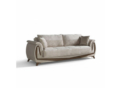 Luksusowa Sofa 3 miejsce do siedzenia Meble do Salonu Elegancka Sofa 230cm Włókienniczy Beżowa Nowość