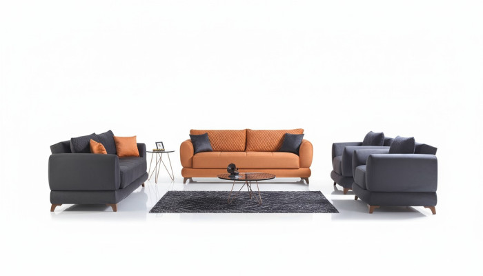 Zestaw sofowy 3+2+1+1 Drewno Salon Luksusowa Sofa Nowoczesny Materiał Kompletny