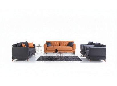 Zestaw sofowy 3+2+1+1 Drewno Salon Luksusowa Sofa Nowoczesny Materiał Kompletny
