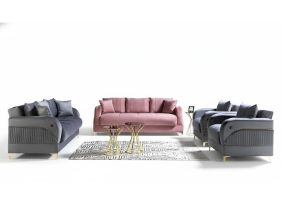 Zestaw sofowy 3+3+1+1 miejsce do siedzenia Włókienniczy Modern Complete Fotel Sofa 3 miejsce do siedzenia Luxury