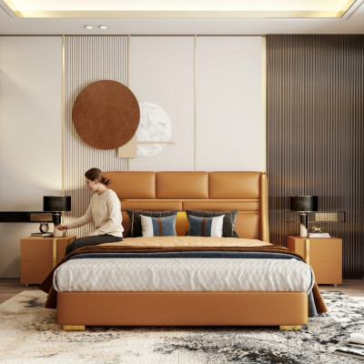 Podwójne łóżko Sypialnia Łóżko Luxury Meble Double Hotel Meble 180x200