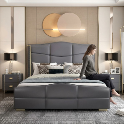 Łóżko Double Design Modern Hotel Luxury Sleep Pokój Meble Rama łóżka