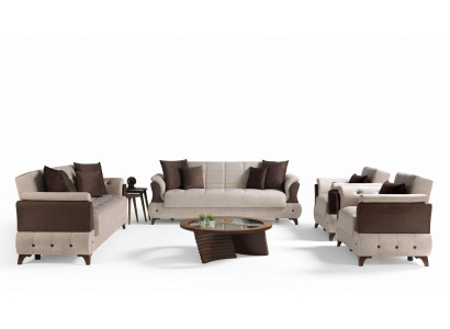 Nowoczesny Zestaw sofowy Fotel Włókienniczy Sofa Luxury Complete Luxury 3+2+1+1 miejsce siedzące