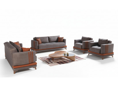 Design Nowoczesny Zestaw do Salonu Zestaw sofowy 3+2+1+1 Szary Zestaw mebli do salonu