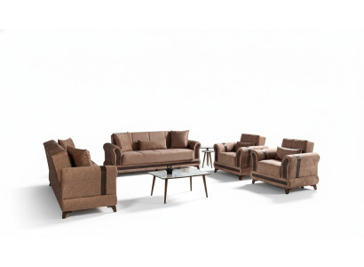 Zestaw sofowy 3+2+1+1 miejsce do siedzenia zestaw wypoczynkowy Włókienniczy sofa Fotel rozkładana