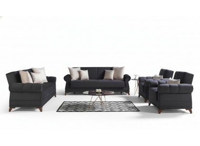 Zestaw sofowy 3+2+1+1 miejsce siedzące Włókienniczy Modern Complete 2x Fotel Sofa 3 miejsce siedzące Luxury