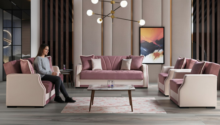 Luksusowy Zestaw sofowy Kompletna Kanapa Sofa Nowoczesna Ustawić Salon Relaks 3+2+1+1 Nowość