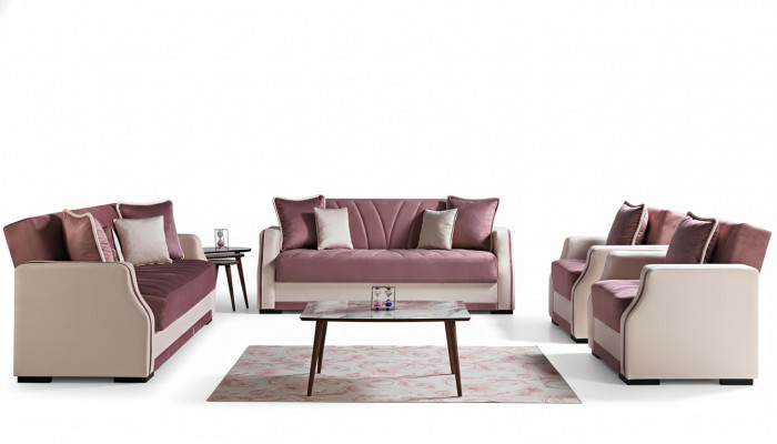Luksusowy Zestaw sofowy Kompletna Kanapa Sofa Nowoczesna Ustawić Salon Relaks 3+2+1+1 Nowość