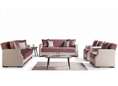 Luksusowy Zestaw sofowy Kompletna Kanapa Sofa Nowoczesna Ustawić Salon Relaks 3+2+1+1 Nowość