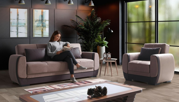 Zestaw sofowy 3+1 miejsce do siedzenia Włókienniczy Drewno Sofa 3 miejsce do siedzenia Nowoczesny Fotel Nowy Całkowicie Nowy Zestaw