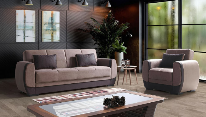 Zestaw sofowy 3+1 miejsce do siedzenia Włókienniczy Drewno Sofa 3 miejsce do siedzenia Nowoczesny Fotel Nowy Całkowicie Nowy Zestaw