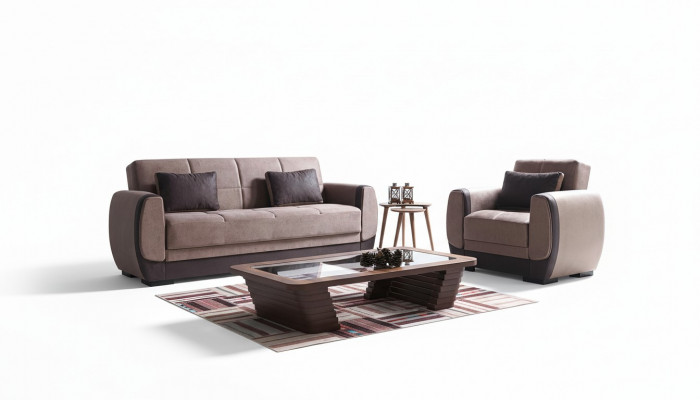 Zestaw sofowy 3+1 miejsce do siedzenia Włókienniczy Drewno Sofa 3 miejsce do siedzenia Nowoczesny Fotel Nowy Całkowicie Nowy Zestaw