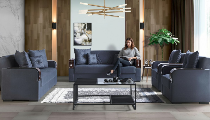 Luksusowy Zestaw sofowy Kompletna Kanapa Sofa Nowoczesna Ustawić Salon Relaks 3+2+1+1