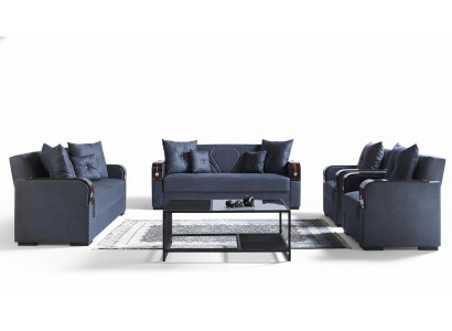 Luksusowy Zestaw sofowy Kompletna Kanapa Sofa Nowoczesna Ustawić Salon Relaks 3+2+1+1