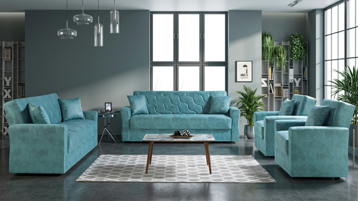 Zestaw sofowy 3+2+1+1 miejsce do siedzenia Włókienniczy Drewno Sofa 3 miejsce do siedzenia Nowoczesny Nowy Fotel Kompletny zestaw
