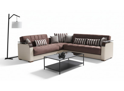 Narożnikowa kanapa Żywy krajobraz Beżowa sofa w kształcie litery L Narożne sofy luksusowe 315 x 245