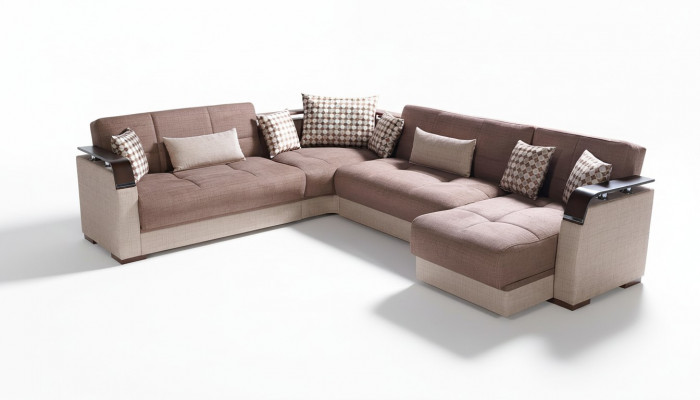 Narożnikowa kanapa Żywy krajobraz Brązowa Sofa w kształcie litery L Salon Narożne sofy Luksusowy zestaw narożny