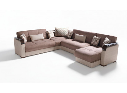 Narożnikowa kanapa Żywy krajobraz Brązowa Sofa w kształcie litery L Salon Narożne sofy Luksusowy zestaw narożny