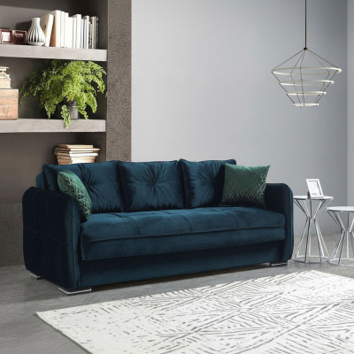 Sofa do Salonu 3 miejsce do siedzenia Design Style Meble Relaks Sofa 3-osobowa Nowoczesne Sofy Niebieskie Nowość