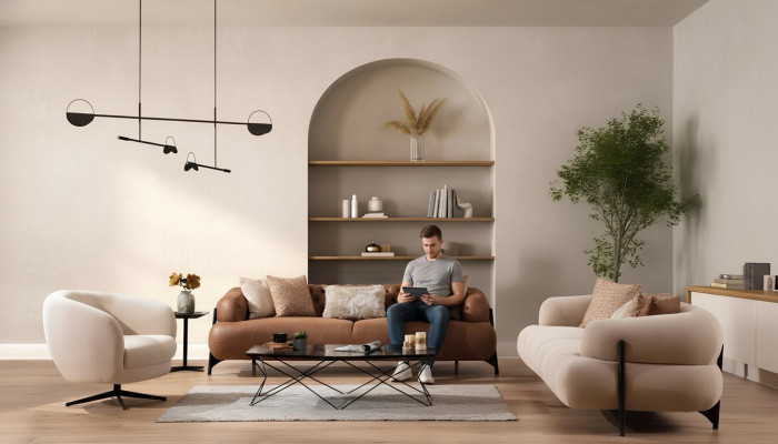 Zestaw sofowy 3+3+1 miejsce do siedzenia Włókienniczy Drewno Sofa 3 miejsce do siedzenia Modern Fotel Nowy Kompletny zestaw