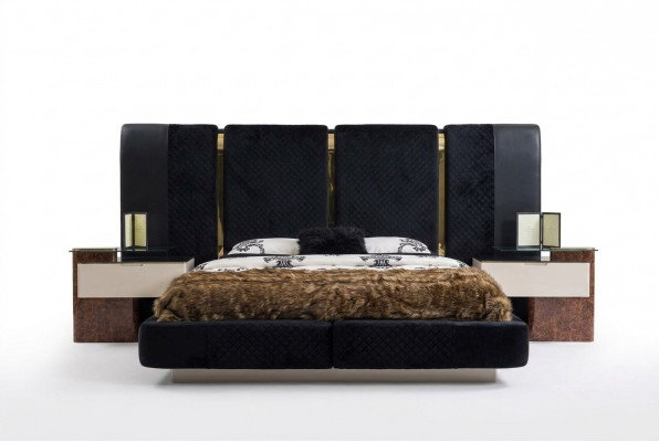 Nowoczesny Zestaw Sypialnia Łóżko 2x Szafki nocne Design Meble 3 szt