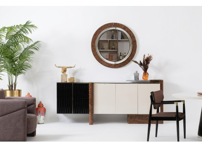 Kredens z Lustro Luxury Ustawić Kredens Drewno Komody Classic