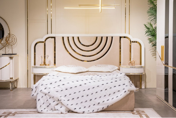 Nowoczesny Zestaw Sypialnia Łóżko + 2x Szafki nocne Design Meble 3 szt. Nowy