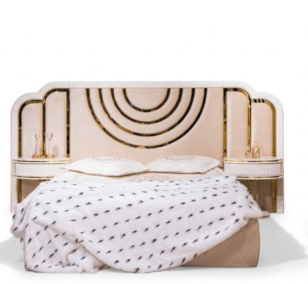 Nowoczesny Zestaw Sypialnia Łóżko + 2x Szafki nocne Design Meble 3 szt. Nowy