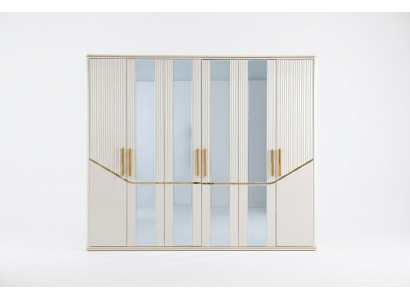 Szafa Szafki Szafa Design Drewno Beżowe Złoto Nowoczesne Meble 270cm