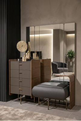 Toaletka Zestaw konsola Lustro Sypialnia Meble Design Stołek 2-częściowy. Nowy