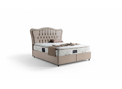 Łóżko Design bed Luxury Podkładka Sypialnia Meble Modern Beige 160x200