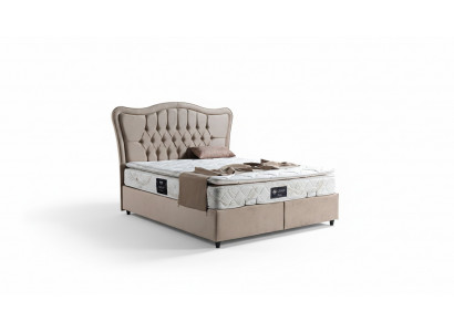 Łóżko Design bed Luxury Podkładka Sypialnia Meble Modern Beige 160x200
