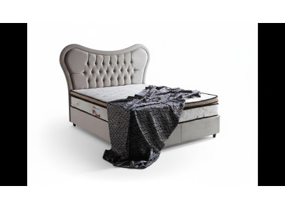 Łóżko Design bed Luxury Beige Podkładka Sypialnia Meble Chesterfield 160x200