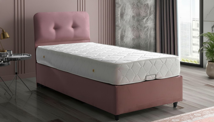 Łóżko Design bed Luxury Podkładka Sypialnia Meble New Modern Różowy 90x190