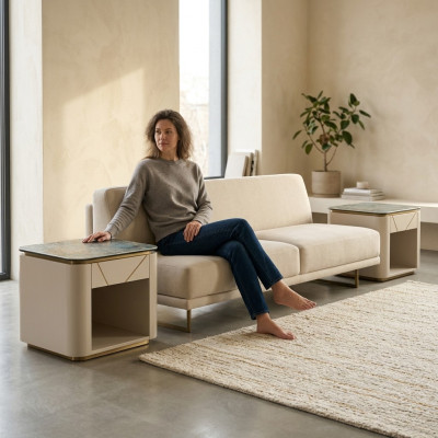 Sypialnia Metal Luxury Konsole Nowy Stolik nocny Design konsola boczna stoły