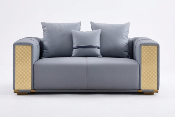Luksusowa sofa do salonu 2 miejsce do siedzenia tapicerowana niebieska Włókienniczy Siedziba designerska kanapa nowoczesna