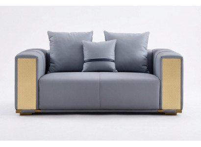 Luksusowa sofa do salonu 2 miejsce do siedzenia tapicerowana niebieska Włókienniczy Siedziba designerska kanapa nowoczesna