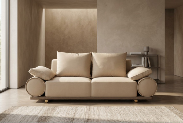 Nowoczesna Sofa 3 miejsce do siedzenia Biały Kolor Designerska sofa tapicerowana w salonie nowa