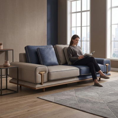 Luksusowa sofa do salonu 3 miejsce do siedzenia tapicerowana sofa Włókienniczy Siedziba designerska kanapa nowoczesna
