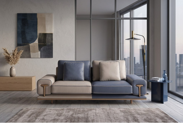 Luksusowa sofa do salonu 3 miejsce do siedzenia tapicerowana sofa Włókienniczy Siedziba designerska kanapa nowoczesna
