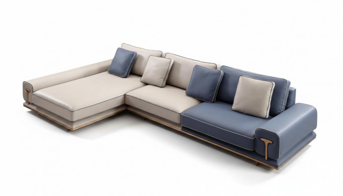 Narożnikowa kanapa L forma Zestaw narożny Duża sofa Sofa tapicerowana Sofa materiałowa Nowy salon