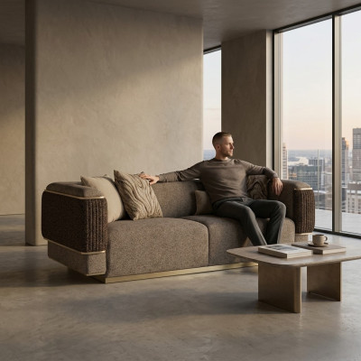 Sofa trzyosobowa designerska kanapa meble tapicerowane wyposażenie salonu nowoczesny design