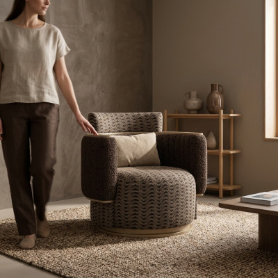 Luksusowa Podkładka Siedziba Design Brown Fotel Meble tapicerowane wyposażenie salonu