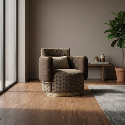 Luksusowa Podkładka Siedziba Design Brown Fotel Meble tapicerowane wyposażenie salonu