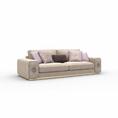 Beżowa sofa trzyosobowa kanapa salon Meble tapicerowane Meble Nowe Meble