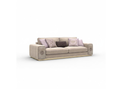 Beżowa sofa trzyosobowa kanapa salon Meble tapicerowane Meble Nowe Meble