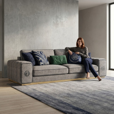 Nowoczesna Szara Sofa Kanapa Luksusowe Meble Meble do Salonu Meble tapicerowane