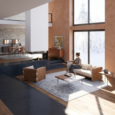 Kompletna 5-częściowa sofa trzyosobowa Meble Fotel Modern Drewno stolik kawowy