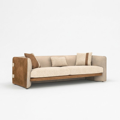 Sofa Beżowa Luksusowa Sofa Trzyosobowa Nowoczesne Meble Meble tapicerowane Włókienniczy